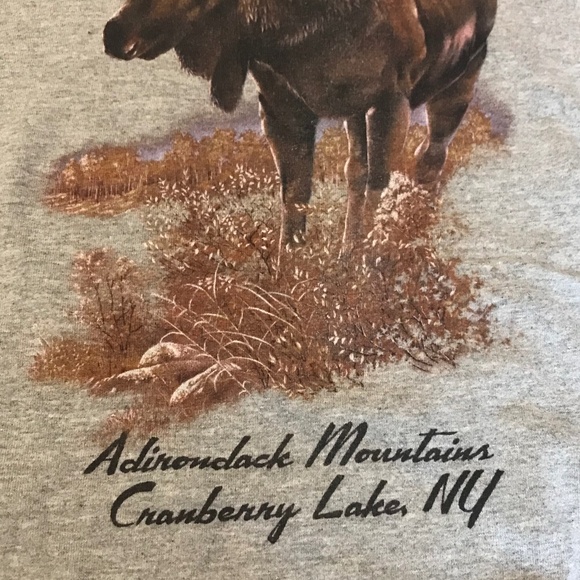 Cranberry Lake NY Moose long-sleeve t-shirt - Picture 3 of 5
